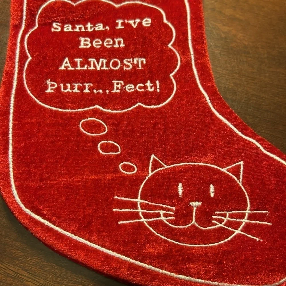 Kitty cat Christmas stocking by plush puppies polyester fiber plush perfect cat